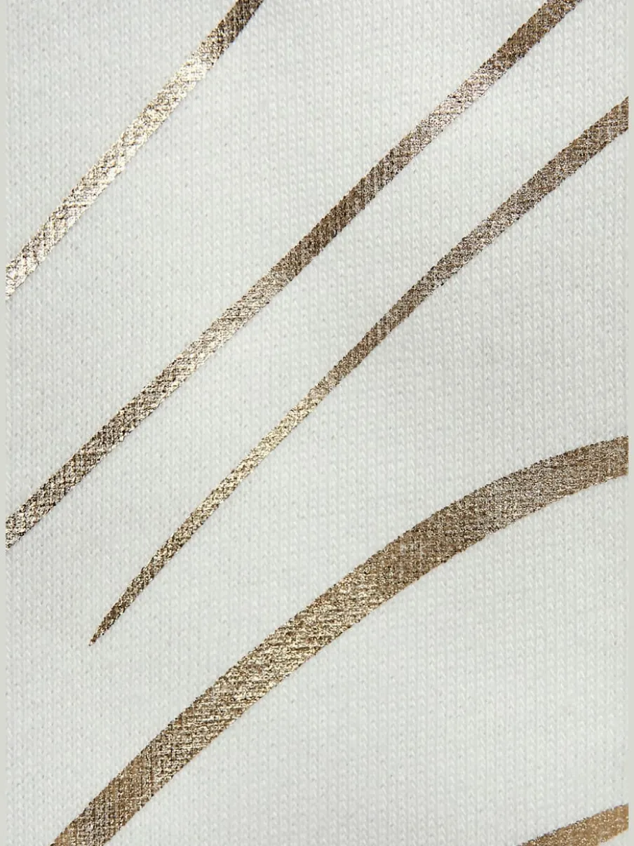 Sweat à capuche à motif abstrait avec bords-côtes doux