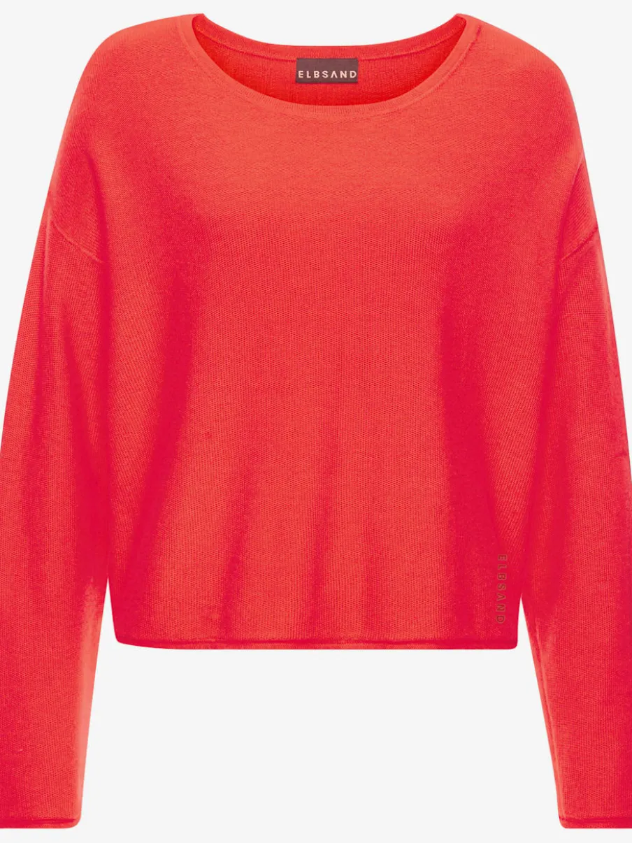 Sweater à encolure ronde avec manches longues et bord roulé