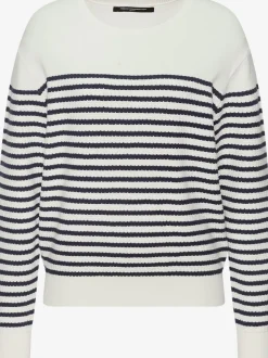 Sweater pull détente à rayures marines