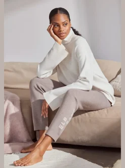 Sweater sweatshirt à col montant avec logo brodé et coupe décontractée