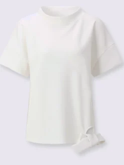 Sweatshirt ample col montant avec lien à nouer latéral