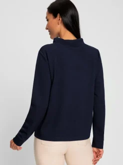 Sweatshirt avec col montant et manches longues imprimé lettres