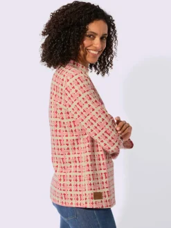 Sweatshirt avec col montant et manches longues à motif multicolore