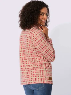 Sweatshirt avec col montant et manches longues à motif multicolore