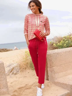 Sweatshirt avec col montant et manches longues à motif multicolore
