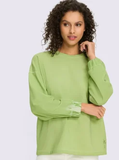 Sweatshirt avec encolure ronde et manches à bords-côtes