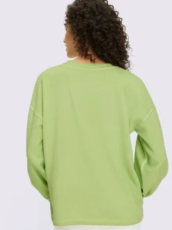 Sweatshirt avec encolure ronde et manches à bords-côtes