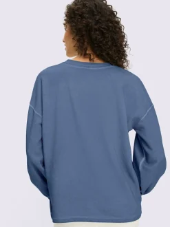 Sweatshirt avec encolure ronde et manches à bords-côtes