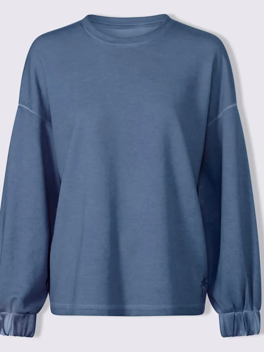 Sweatshirt avec encolure ronde et manches à bords-côtes