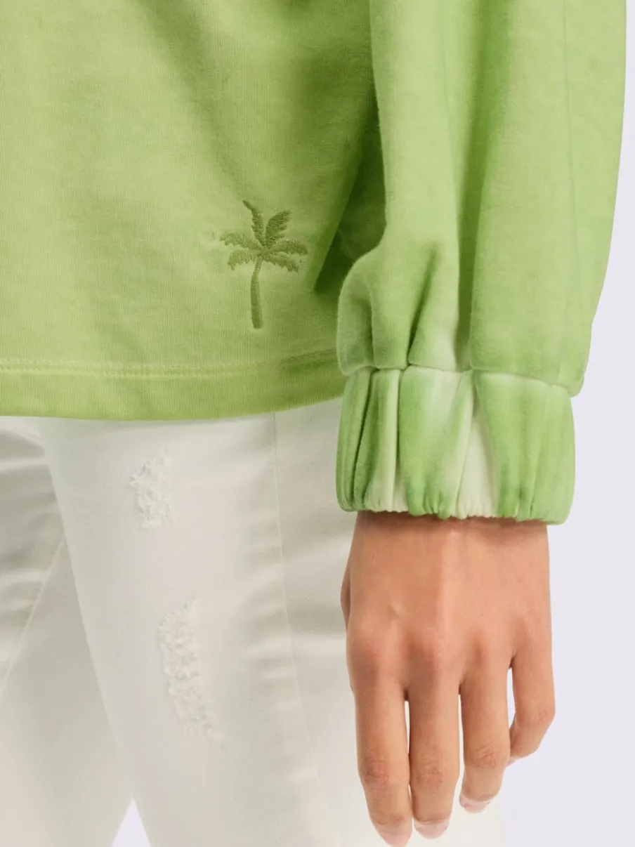 Sweatshirt avec encolure ronde et manches à bords-côtes