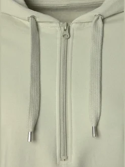 Sweatshirt avec glissière et capuche à manches longues et logo intégrant une qualité de sweat douce et élastique