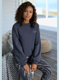 Sweatshirt avec logo brodé et finitions côtelées aux manches