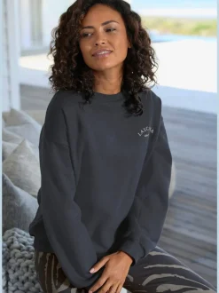 Sweatshirt avec logo brodé et finitions côtelées aux manches