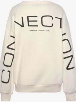 Sweatshirt avec logo imprimé manches longues à bords-côtes