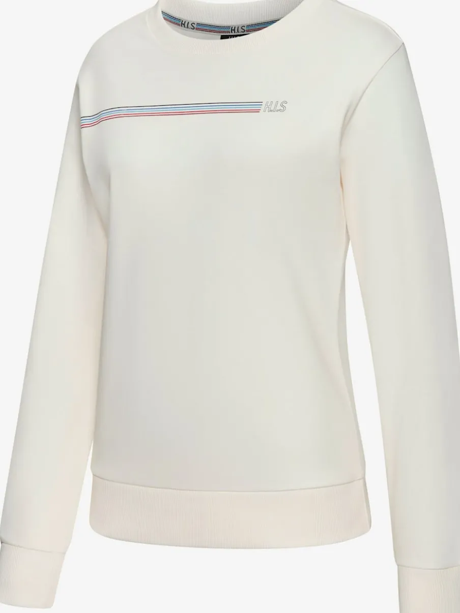 Sweatshirt basique à encolure ronde avec logo et bords-côtes doux