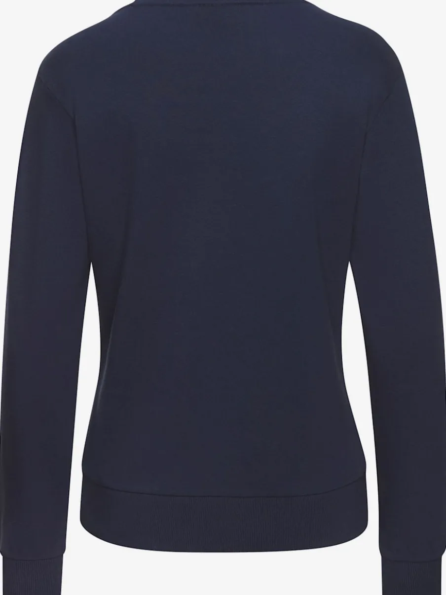 Sweatshirt basique à encolure ronde avec logo et bords-côtes doux