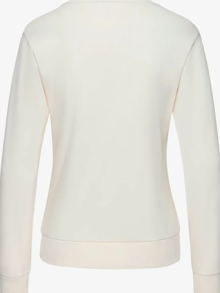 Sweatshirt basique à encolure ronde avec logo et bords-côtes doux