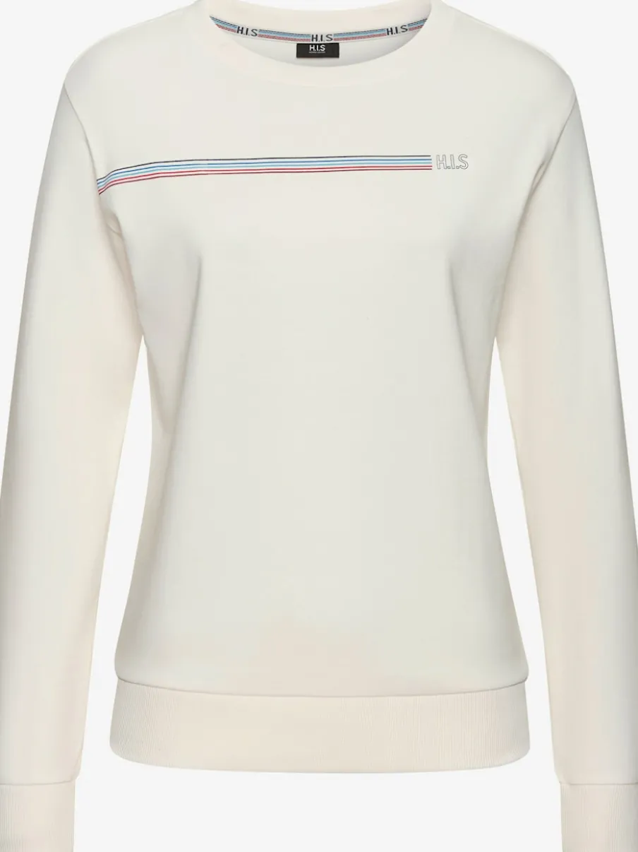 Sweatshirt basique à encolure ronde avec logo et bords-côtes doux
