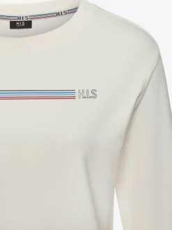 Sweatshirt basique à encolure ronde avec logo et bords-côtes doux