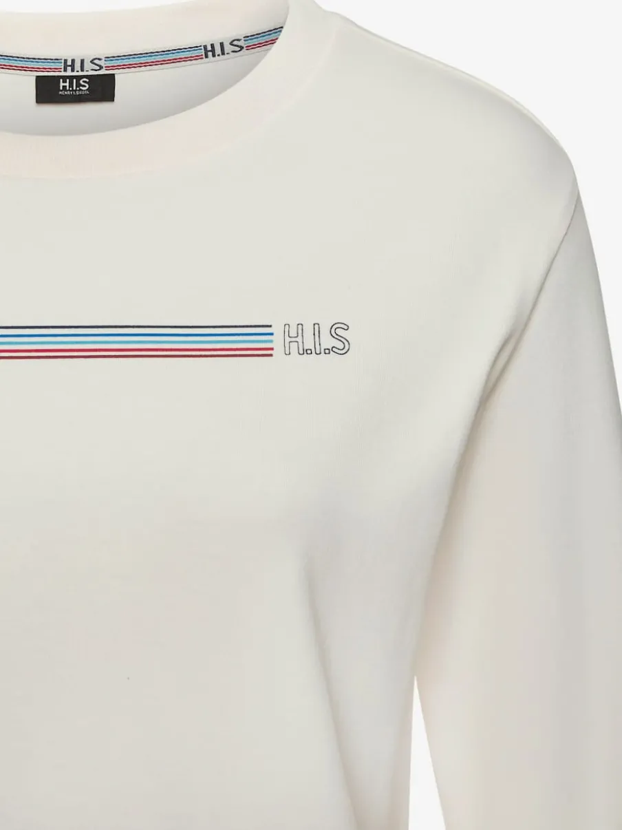 Sweatshirt basique à encolure ronde avec logo et bords-côtes doux