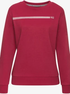 Sweatshirt basique à encolure ronde avec logo et bords-côtes doux