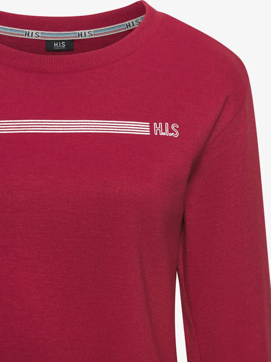 Sweatshirt basique à encolure ronde avec logo et bords-côtes doux