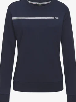 Sweatshirt basique à encolure ronde avec logo et bords-côtes doux