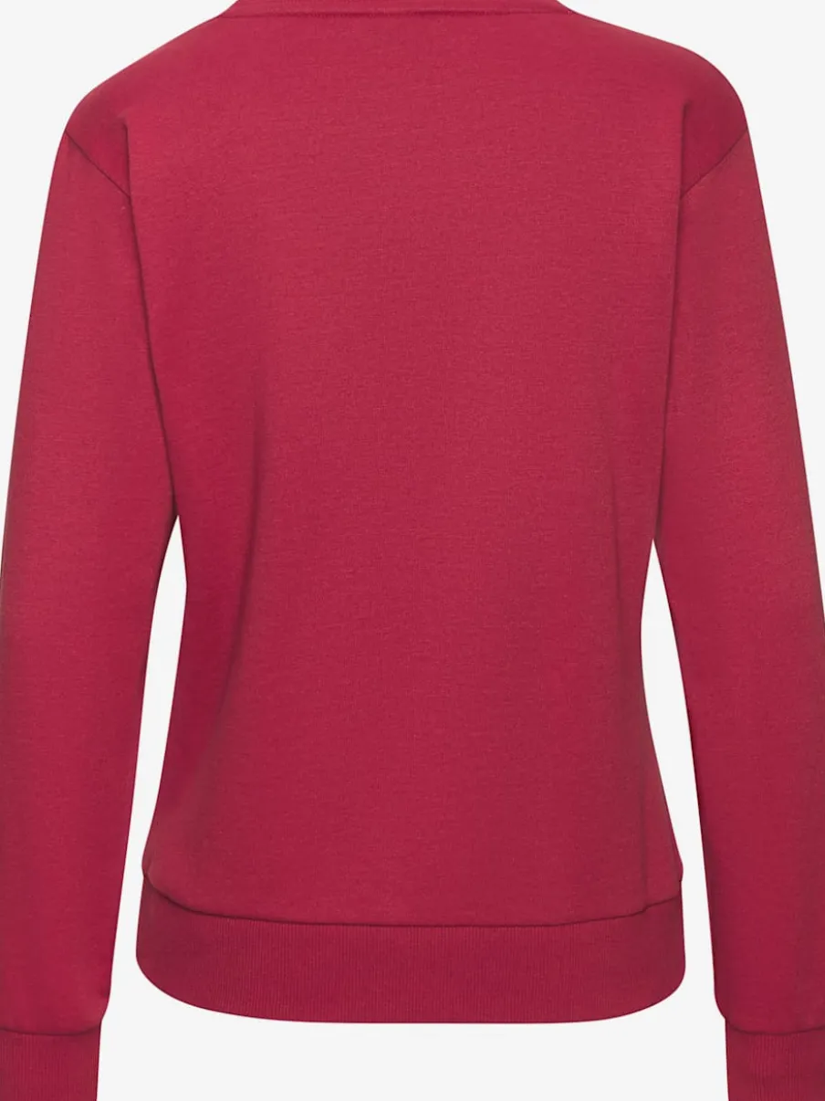 Sweatshirt basique à encolure ronde avec logo et bords-côtes doux