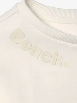 Sweatshirt basique à large encolure et manches longues avec logo ton sur ton