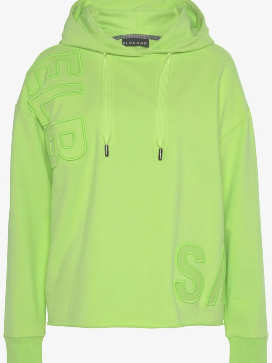 Sweatshirt à capuche avec cordon et logo brodé et manches longues