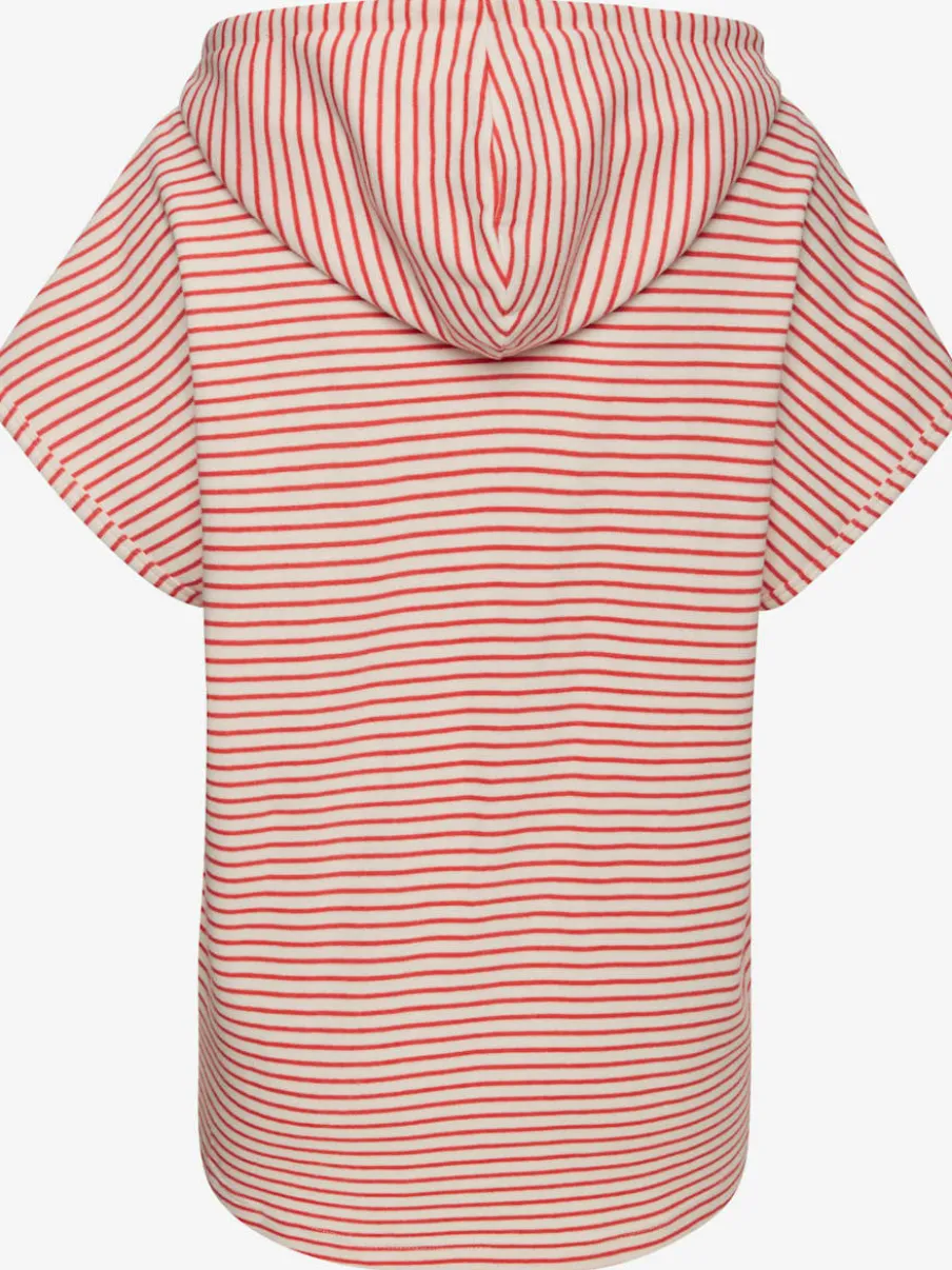 Sweat-shirt à capuche avec cordon et rayures marinière
