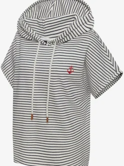 Sweat-shirt à capuche avec cordon et rayures marinière