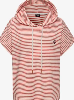 Sweat-shirt à capuche avec cordon et rayures marinière