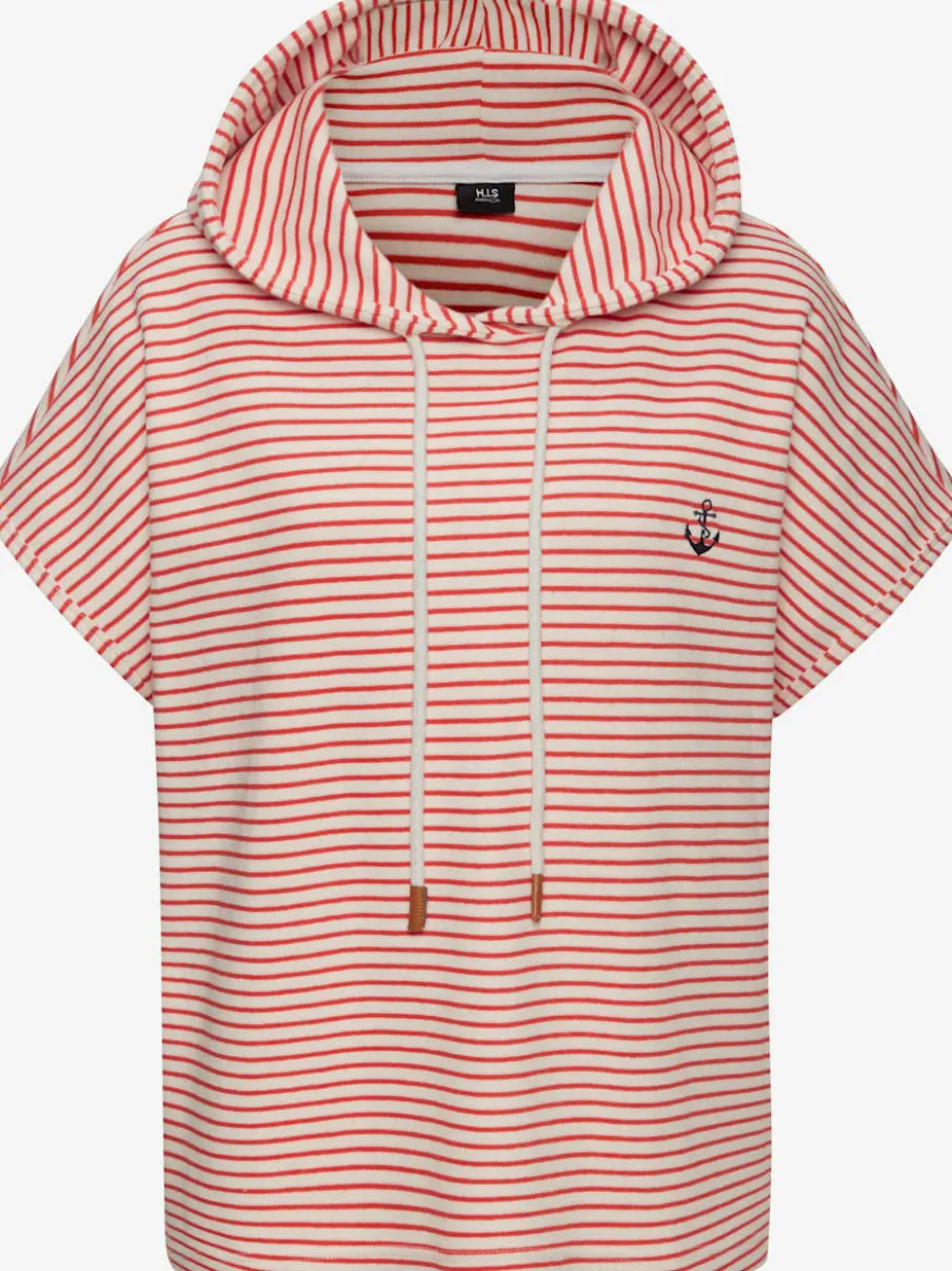 Sweat-shirt à capuche avec cordon et rayures marinière
