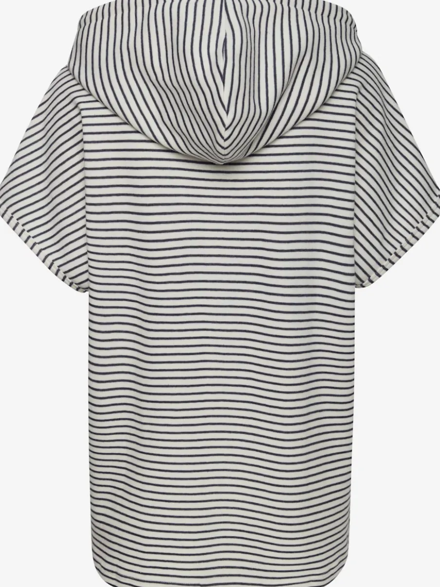 Sweat-shirt à capuche avec cordon et rayures marinière