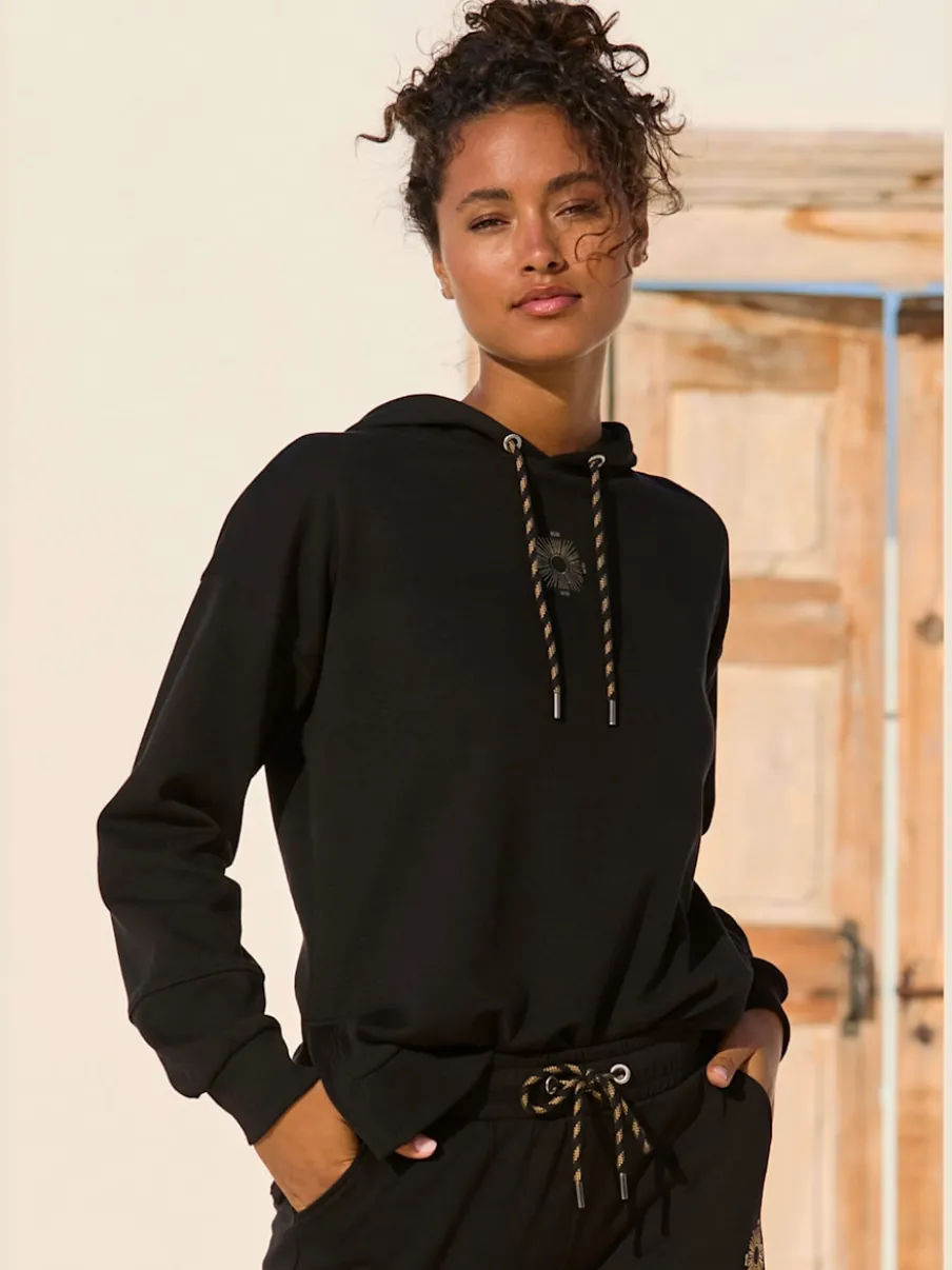 Sweatshirt à capuche avec cordon réglable et imprimés graphiques