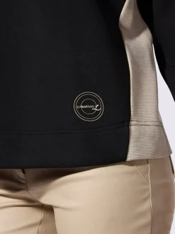 Sweatshirt à capuche avec manches longues et coulisse décorative