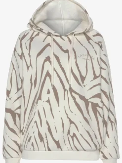 Sweatshirt à capuche avec motif zèbre et manches raglan en coton doux