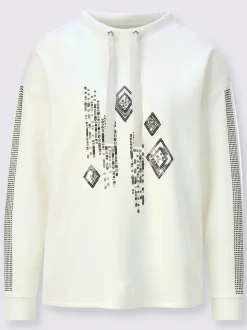 Sweatshirt à capuche avec paillettes et pierres brillantes