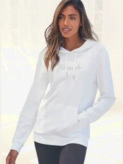 Sweatshirt à capuche avec poche kangourou et bords-côtes