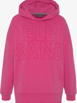 Sweatshirt à capuche large avec logo et poches.