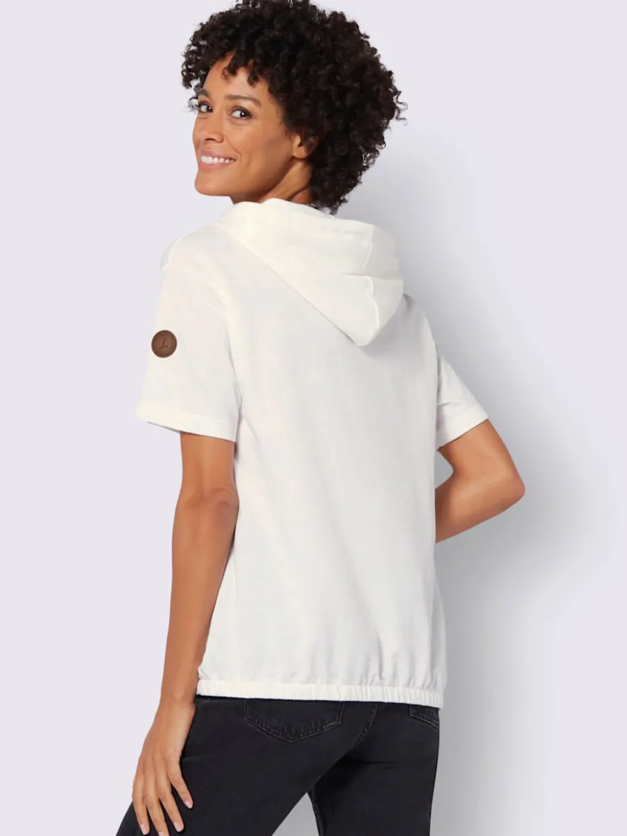 Sweatshirt à capuche léger avec motif géométrique imprimé