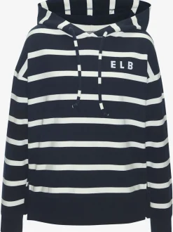 Sweatshirt à capuche marinière avec logo et fentes