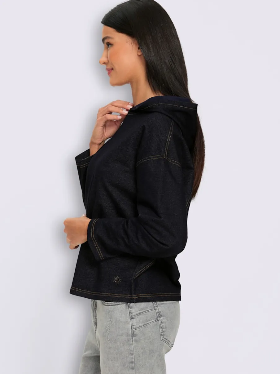 Sweatshirt à capuche qualité denim