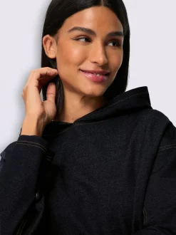 Sweatshirt à capuche qualité denim