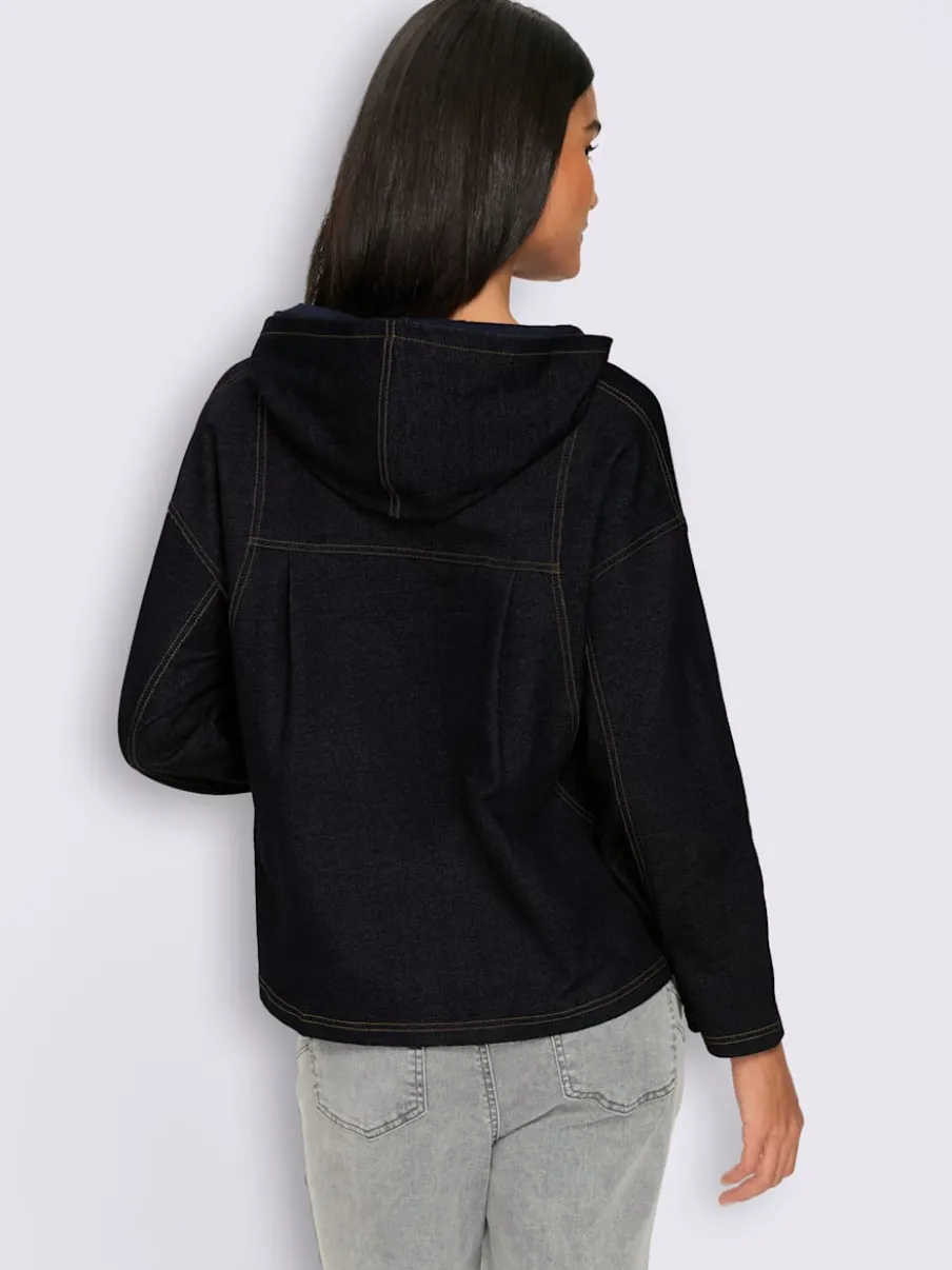 Sweatshirt à capuche qualité denim