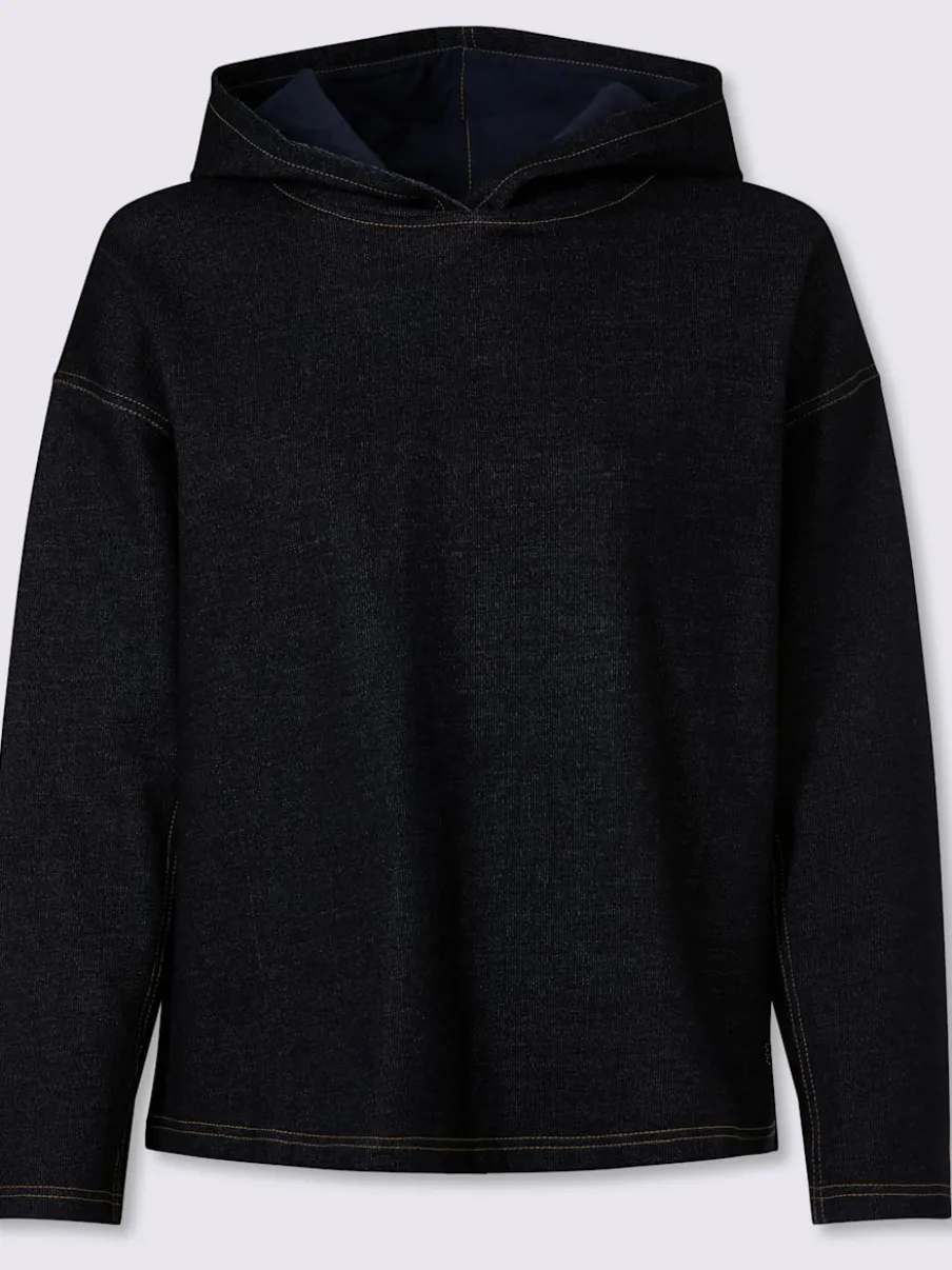 Sweatshirt à capuche qualité denim