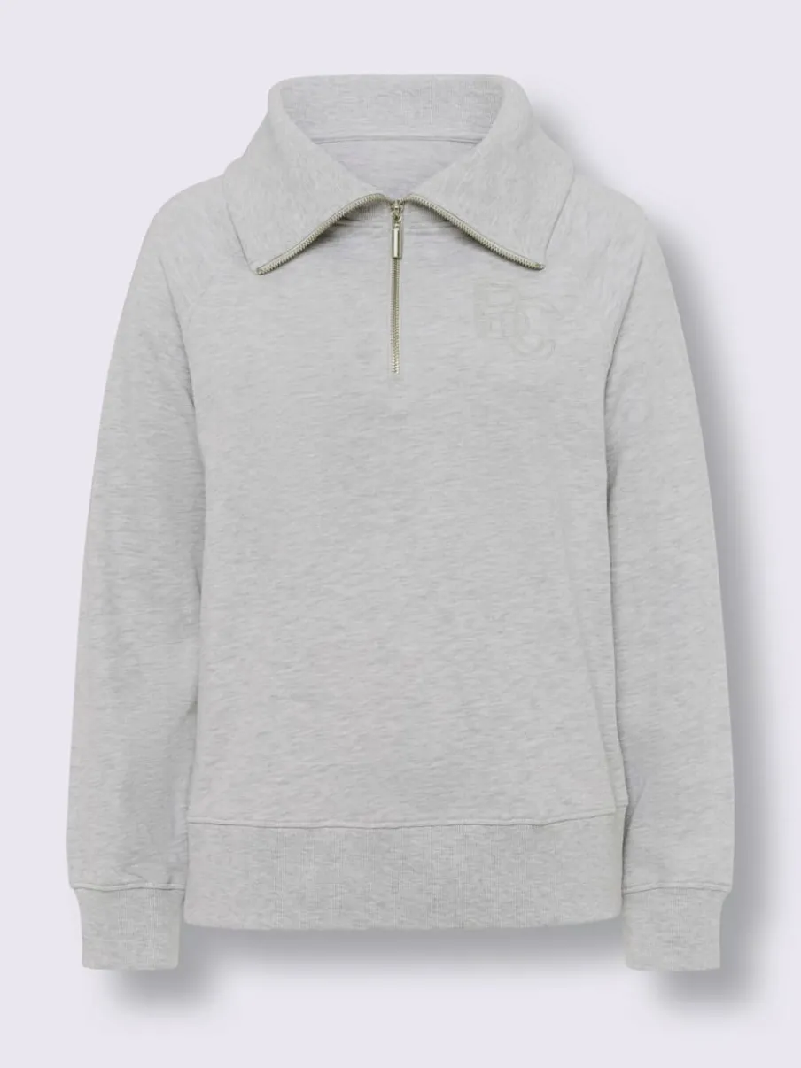 Sweatshirt à col camionneur avec broderie et manches longues