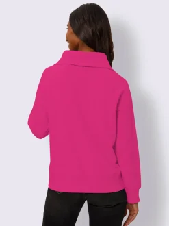 Sweatshirt à col camionneur avec broderie et manches longues