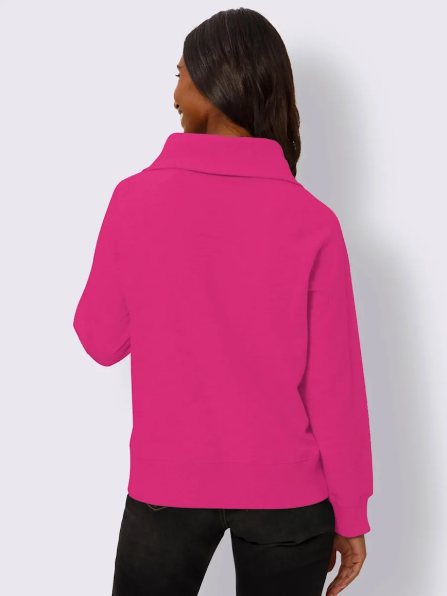 Sweatshirt à col camionneur avec broderie et manches longues